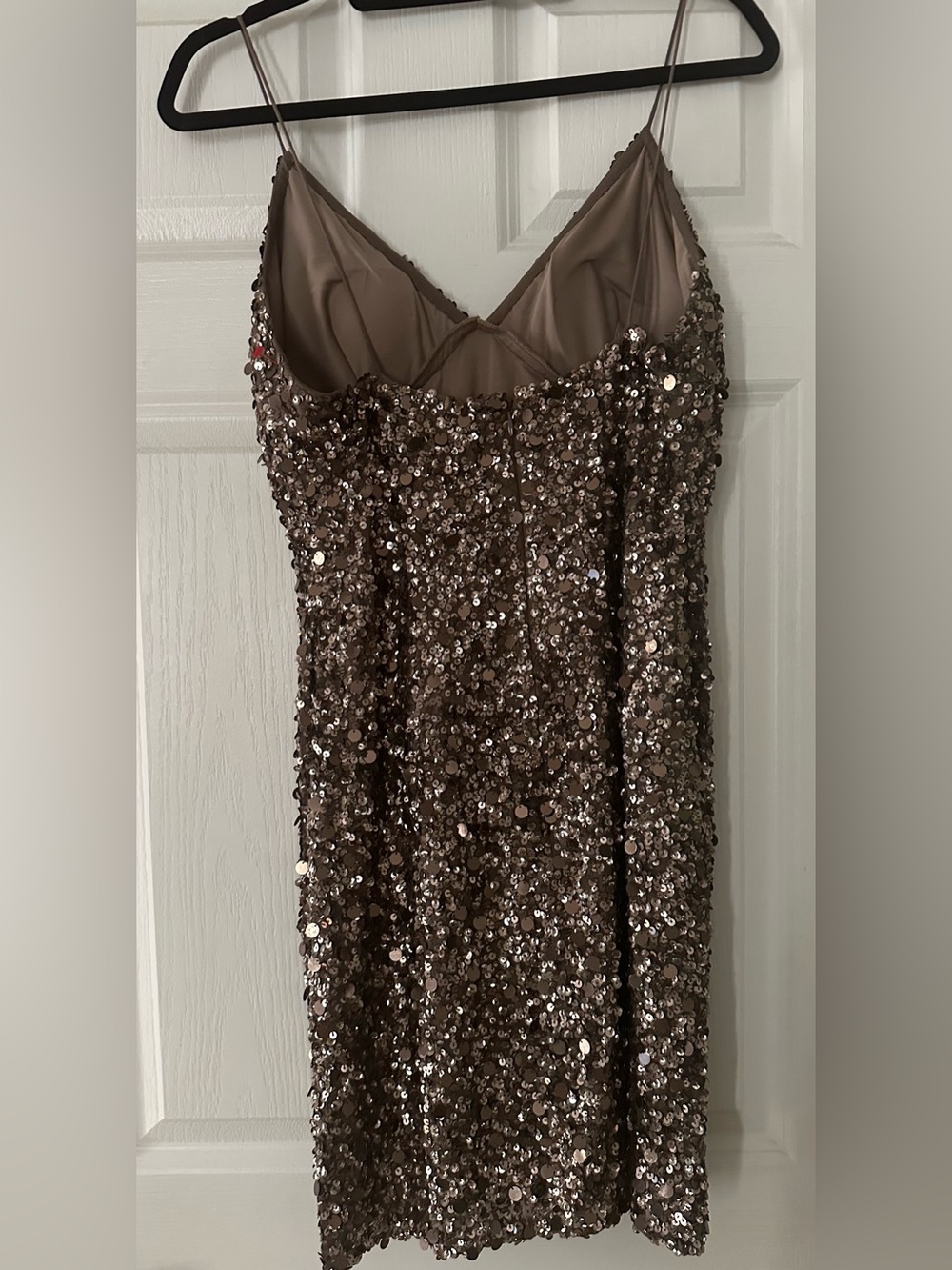Adrianna Papelll E Live from the Red Carpet~  Sequin Slip Dress in Champagne - Picture 5 of 6